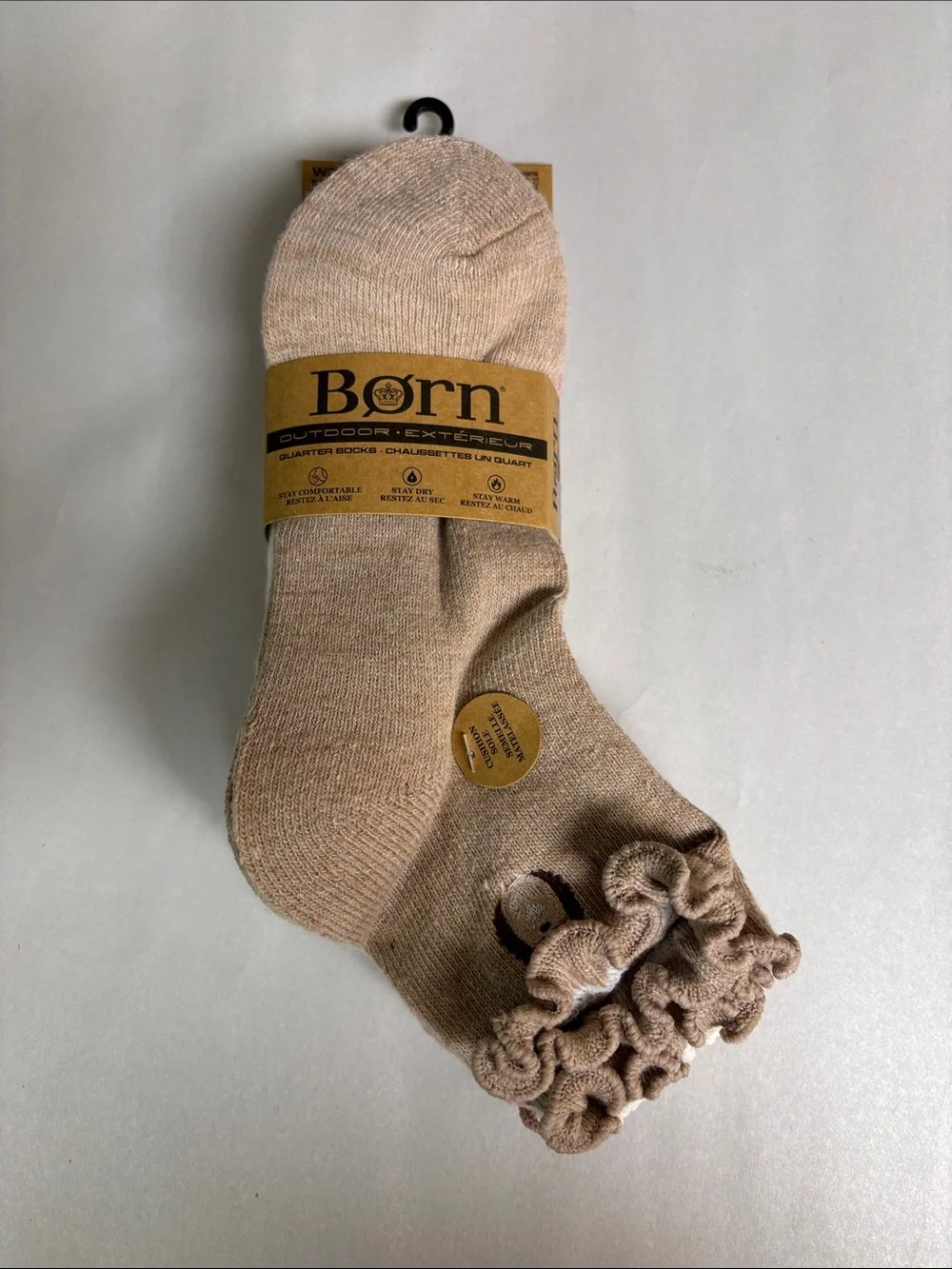 New Born Socks Women’s 4 Pair Brown Wool Blend Quarter Sock Casual Fall Hedgehog